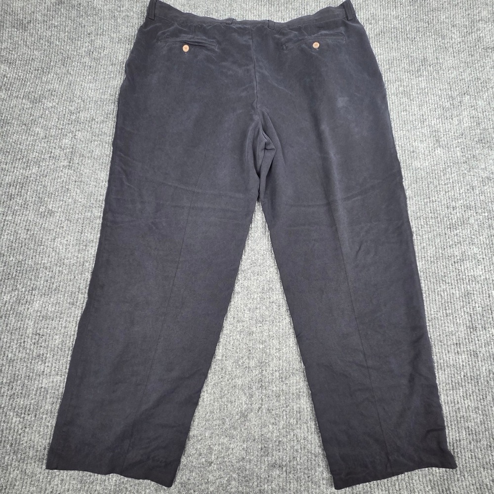 Tommy Bahama Relax Silk Pleated Casual Dress Pants Men's Size 44 Black